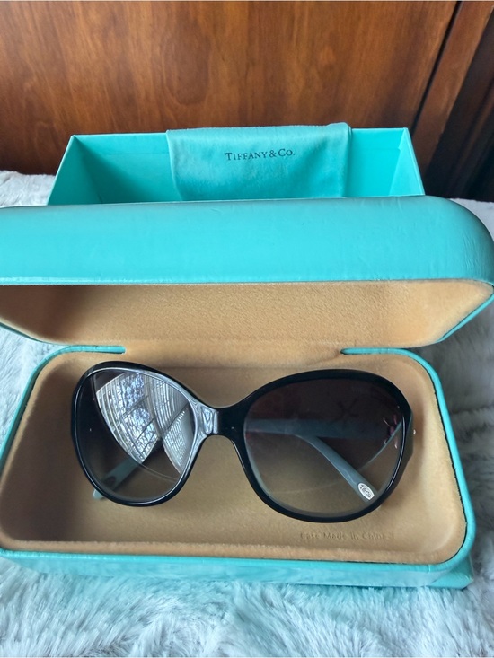 Tiffany & Co. Tiffany Blue and Black Sunglasses with Silver Flower Accent